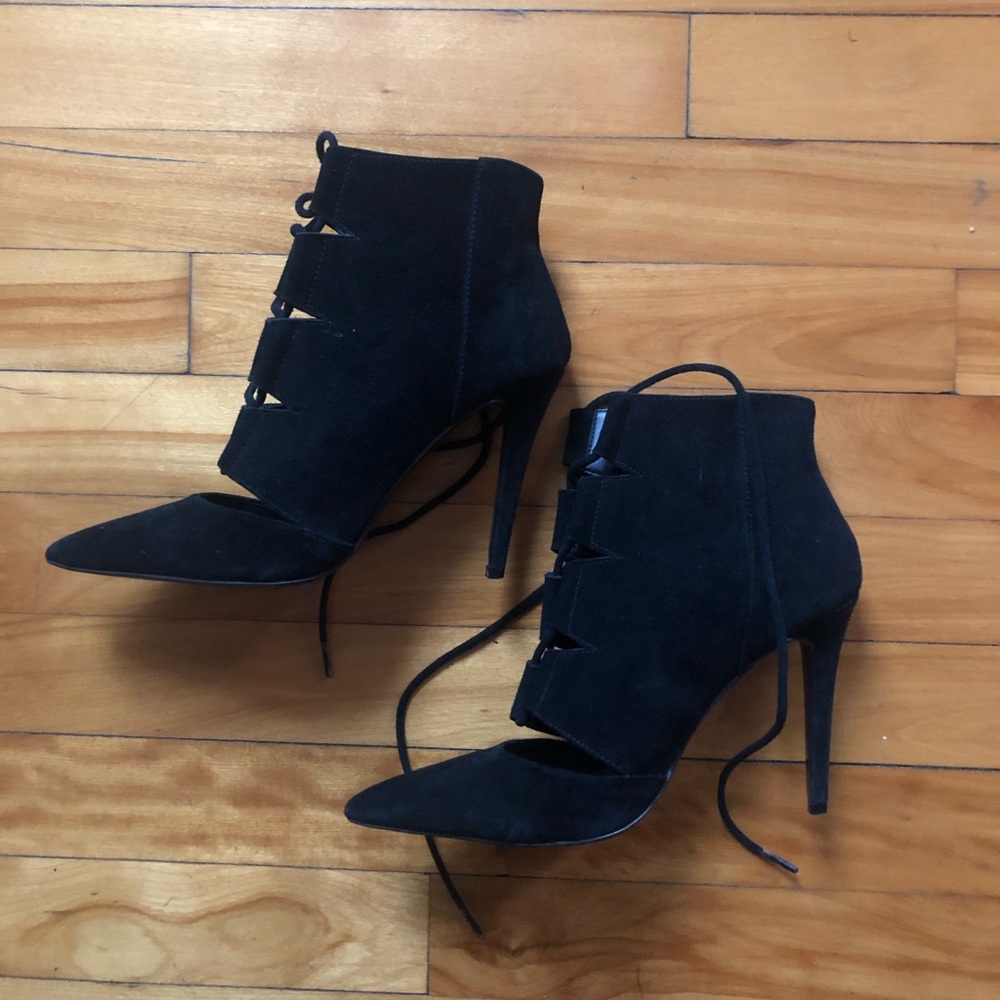ALDO Lace-up Booties in Black Suede